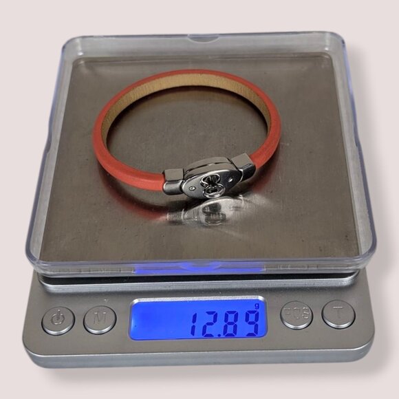 Fossil Orange Leather Steel Lock Bracelet - Picture 6 of 6